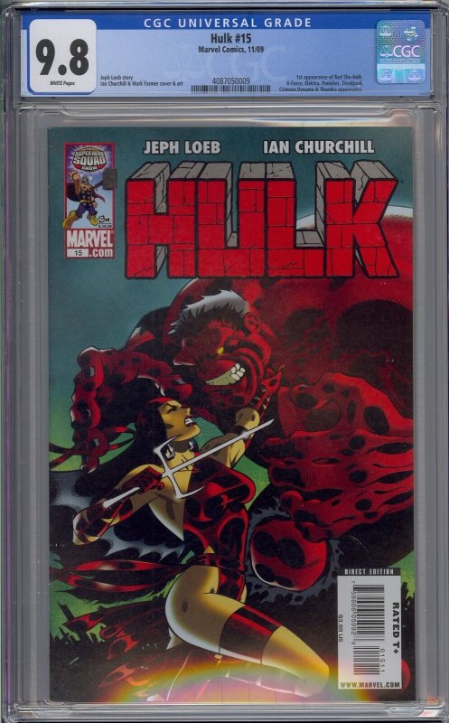  HULK #15 CGC 9.8 1ST RED SHE-HULK 0009 