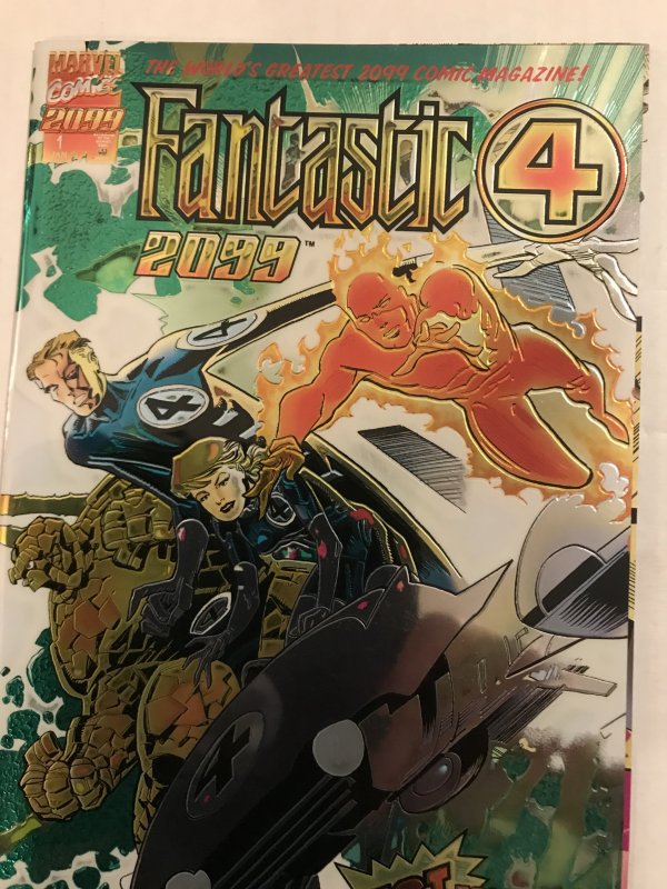 FANTASTIC FOUR 2099 #1 : Marvel 1996 NM; beautiful FOIL WRAP AROUND COVER