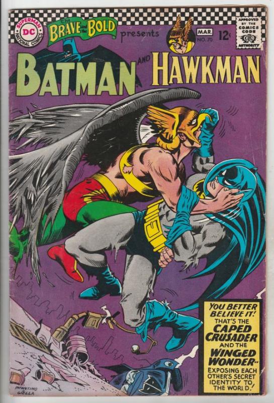 Brave and the Bold, The #70 (Mar-67) VG- Affordable-Grade Batman, Hawkman