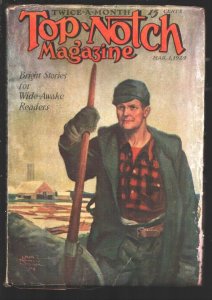 PULP:  Top-Notch 3/1/1924-Edgar Wittmack cover art-At Grips With The Unknown...