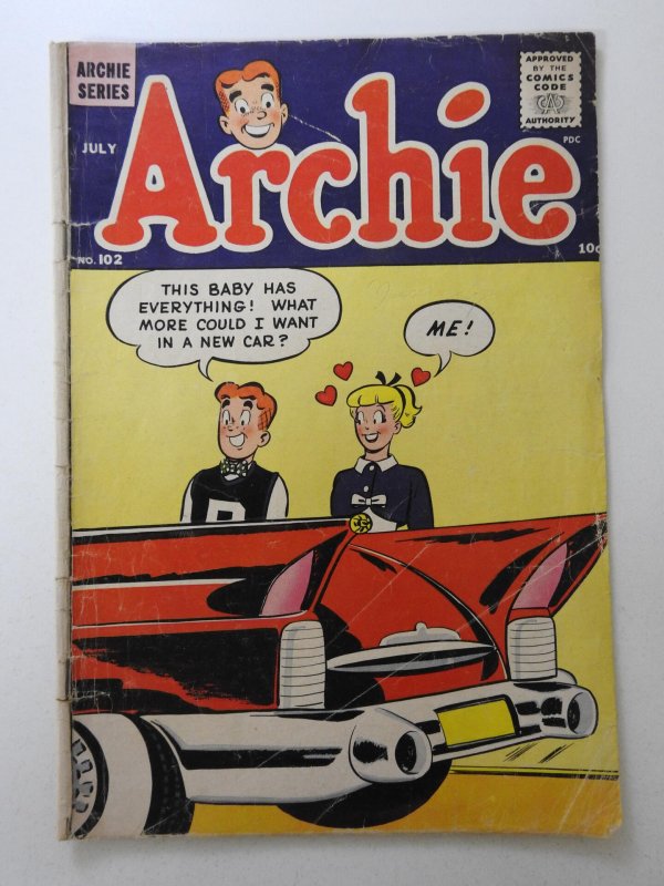 Archie Comics #102 (1959) Solid VG- Condition!