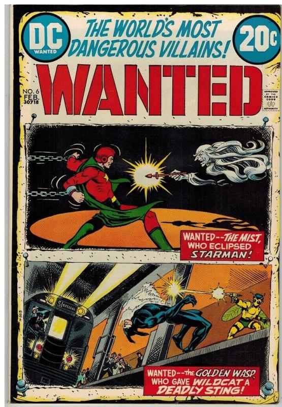 WANTED (1972)  6 F-VF Feb 1973 Starman, Wildcat/Whisp