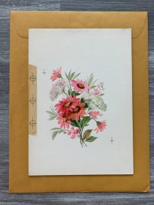 A SPECIAL HELLO Pink and White Flowers 6.5x9 Greeting Card Art M1447 w/ 3 Cards