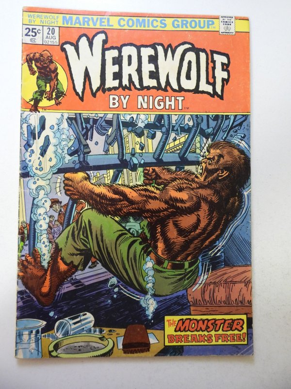 Werewolf by Night #20 (1974) VG Condition moisture stains