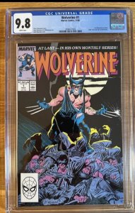 Wolverine #1 (Marvel Comics November 1988) CGC 9.8- KEY: 1st App. Patch
