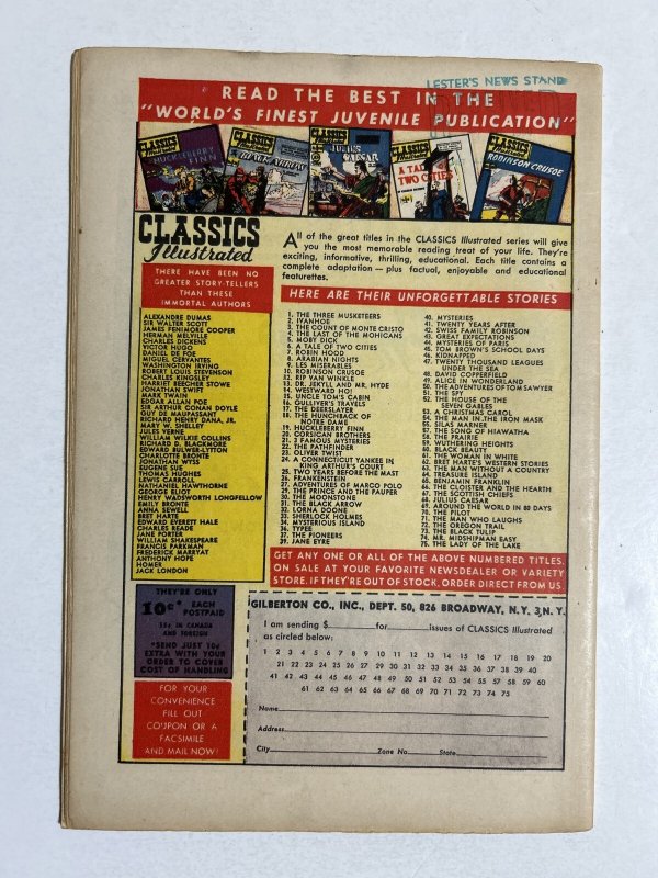 Classics Illustrated #74 Mr. Midshipman Easy HRN 75 VG/F 5.0 First Edition