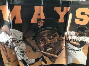 WILLIE MAYS Upper Deck BASEBALL MLB Promo Poster; 1992 22 x 34; NM, V. Wells art