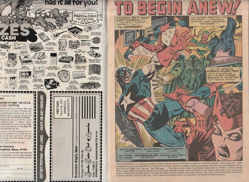 Captain Marvel #50 (1977) Avengers !