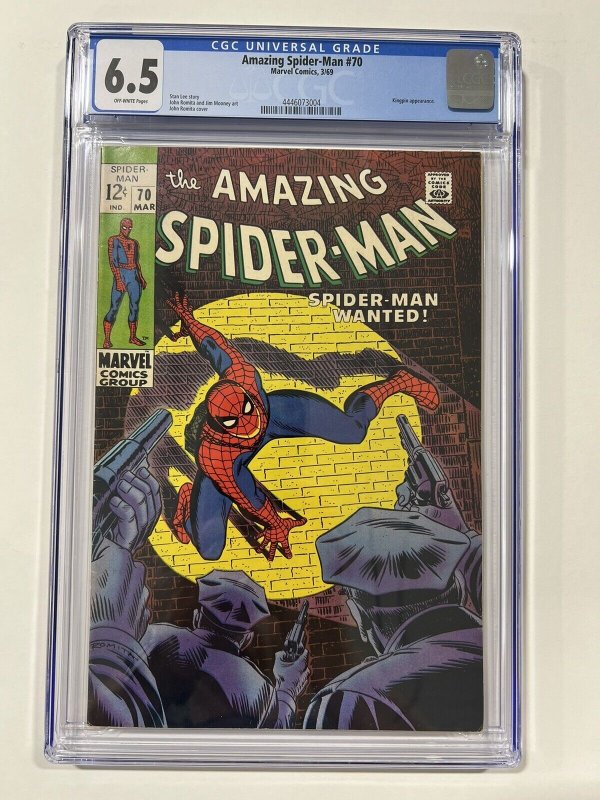 Amazing Spider-Man 70 1969 Cgc 6.5 OW/W pages Marvel Comics