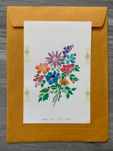 ON YOUR BIRTHDAY Cut-Paper Flowers 6x9 Greeting Card Art B8307 w/ 3 Cards