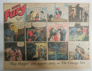 Miss Fury Sunday by Tarpe Mills from 4/26/1942 Size: 11 x 15  Very Rare Year #2