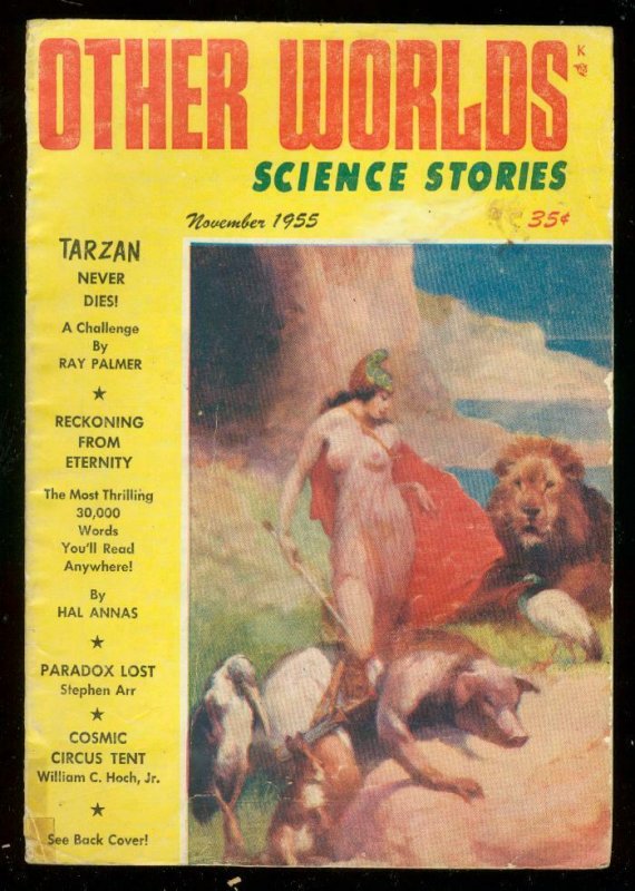 OTHER WORLDS NOV 1955-TARZAN NEVER DIES-RAY PALMER VG