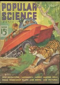 POPULAR SCIENCE JULY 1937-TIGER COVER-FRED OFFENHAUSER- VG