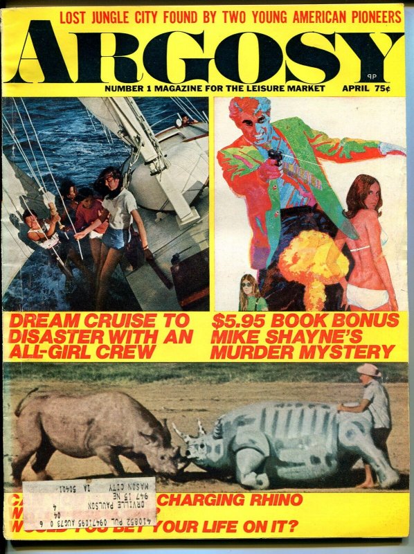 Argosy 4/1971-Mike Shayne-lost jungle city-pulp fiction-VG