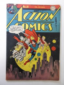 Action Comics #81 (1945) VG+ Cond centerfold detached bottom staple, stamp fc