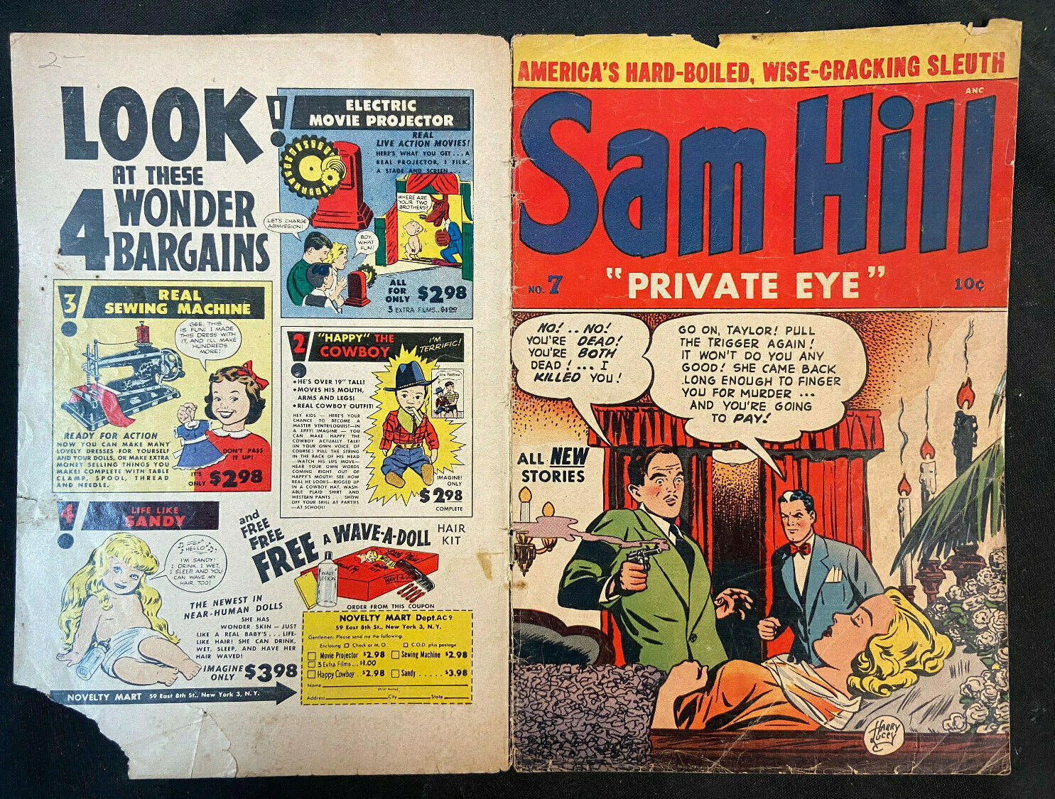 SAM Hill Private EYE NO. 1951 Cover Only VG- International Comic  Books HipComic