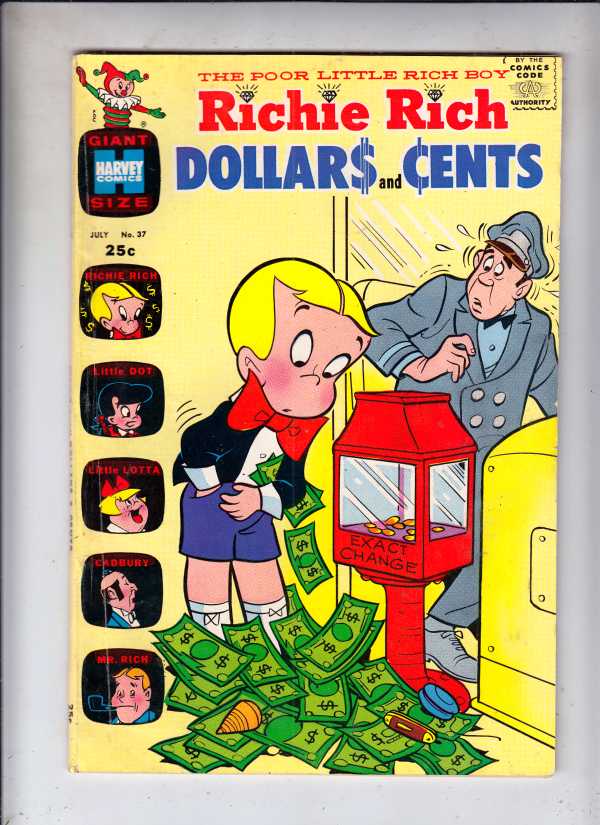 Richie Rich Dollars and Cents #37 (Jul-70) FN/VF High-Grade Richie Rich | Comic Books - Bronze Age, Harvey, Richie Rich, Cartoon Character / HipComic Richie Rich Dollars and Cents #37 (Jul-70) FN/VF High-Grade Richie Rich | Comic Books - Bronze Age, Harvey, Richie Rich, Cartoon Character / HipComic