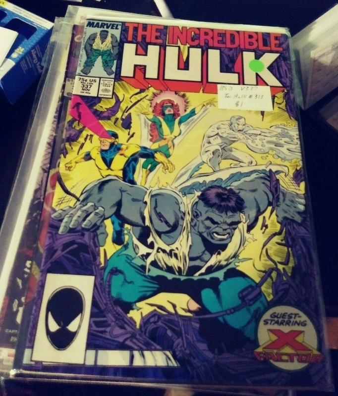 Incredible Hulk  # 337 nov 1987 MARVEL  GRAY HULK + x factor banner todd mcfarla
