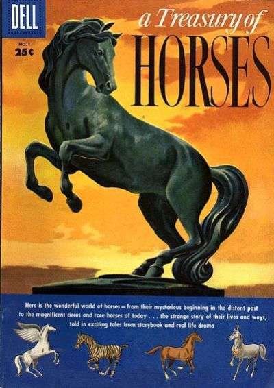 Dell Giant Comics: Treasury of Horses   #1, VG- (Stock photo)