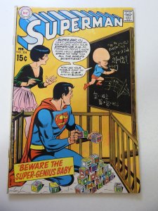 Superman #224 (1970) GD/VG Condition moisture stains