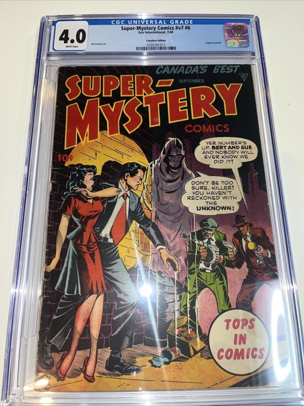 Super-Mystery Comics #v7 (1948) # 6 CGC 4.0) Canadian • Census=1 Highest Graded