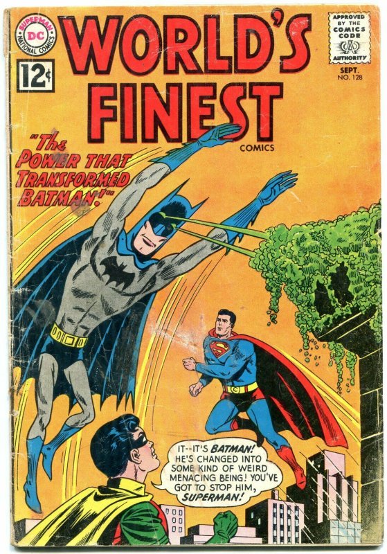 WORLDS FINEST #128 1962-BATMAN-SUPERMAN-DC COMICS FR/G