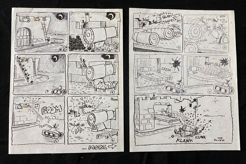 2 Page Duck Edwing Original art German MAD Magazine