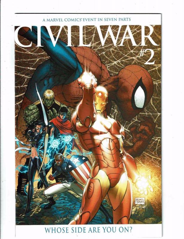 Civil War # 2 NM 1st Print TURNER VARIANT Marvel Comic Book Avengers Thor J123