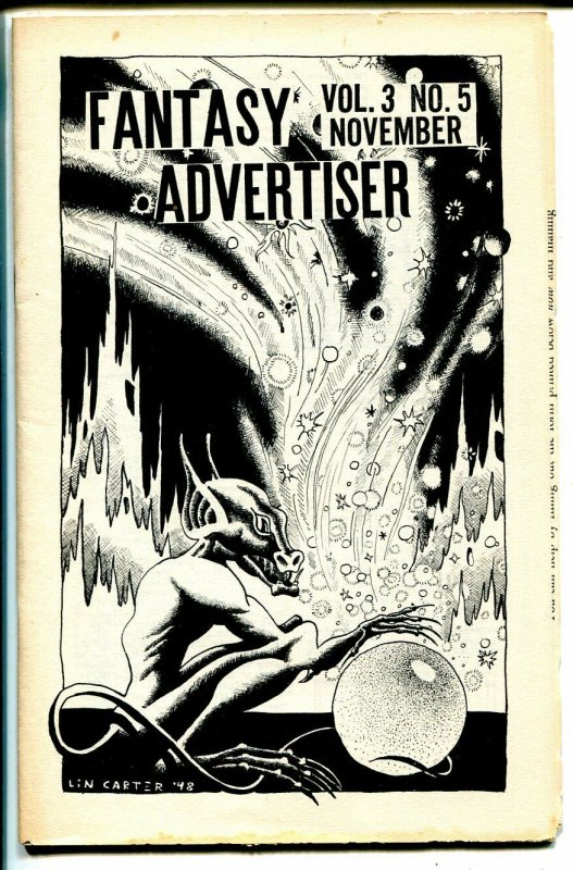 Fantasy Advertiser 11/1949-Lin Carter-Clark Ashton Smith-pulp & sci-fi info-FN