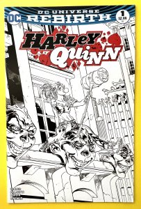 HARLEY QUINN 1 YANCY STREET COMICS B & W VARIANT COVER (2016) B2