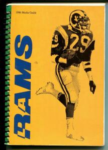 Los Angeles Rams NFL Football Media Guide 1986-history-team & player stats-FN