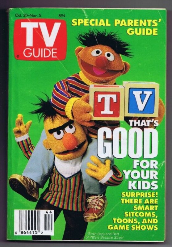 ORIGINAL Vintage TV Guide October 30, 1993 No Label Sesame Street Bert Ernie