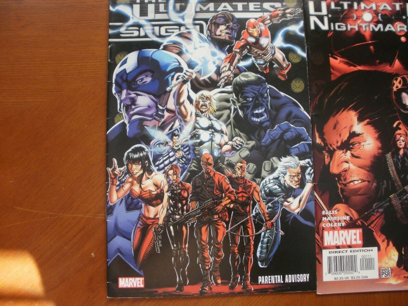 3 Marvel Comic:THE ULTIMATES SAGA (2007) & ULTIMATE NIGHTMARE #1 #3 (2004)