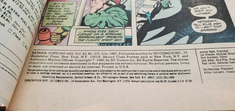 BATMAN #337 (1940 Series) 1981 (DC) VF/NM