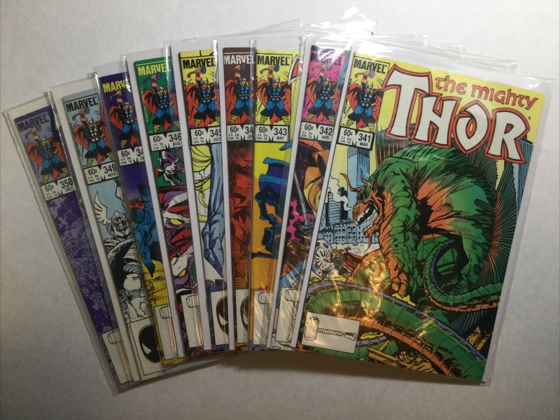 Thor 341-346 341 342 343 344 345 346 348-350 Lot Run Set Nm- 9.2 Marvel