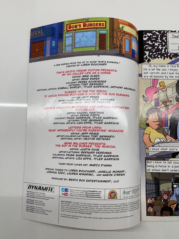 Bob's Burgers #1 Third Printing Variant (2014)