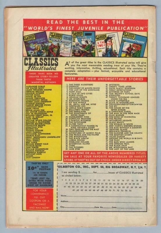 Classics Illustrated 74 (original) Aug 1950 FI+ (6.5)