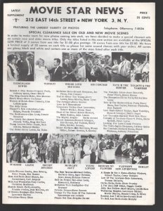 Movie Star News Mail Order Sales Catalog Supplement #T 1960's-Irving Klaw-8 x...