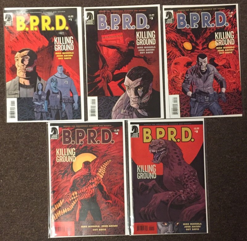 BPRD #1,2,3,4,5 Killing Ground Dark Horse Comics Mignola Arcudi Davis Hellboy