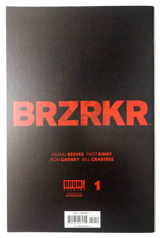 BRZRKR #1 (9.4, 2021) Written by Keanu Reeves and Matt Kindt