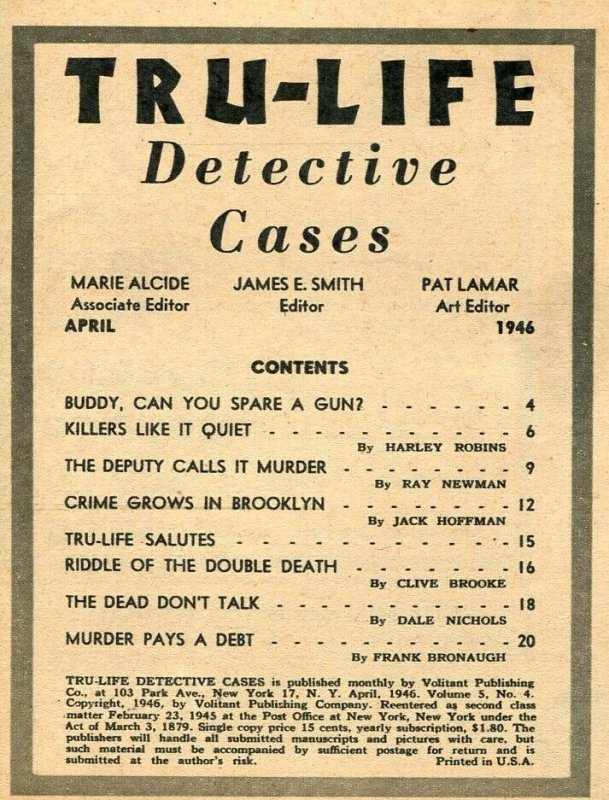 Tru-Life Detective Cases 4/1946-Tayshack-Crime in Brroklyn-mystery-crime-G