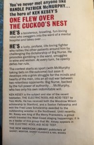 One flew over the cuckoo‘s nest, KESEY, 1962, 13TH print