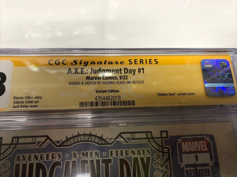 A.X.E : Judgment Day (2022) #1 (CGC 9.8 SS) Signed & Sketch Schiti Census = 23