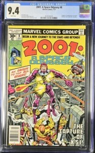 2001 A Space Odyssey #8 1977 Marvel Comics CGC 9.4 1st Machine Man White Pages