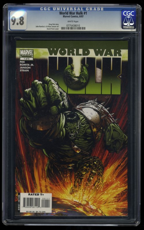 World War Hulk #1 CGC NM/M 9.8 White Pages