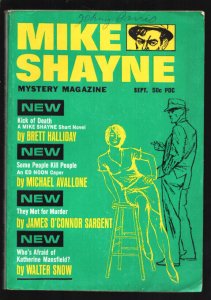 Mike Shayne Mystery 9/1966-Hardboiled pulp & crime thrills by Brett Halliday-...