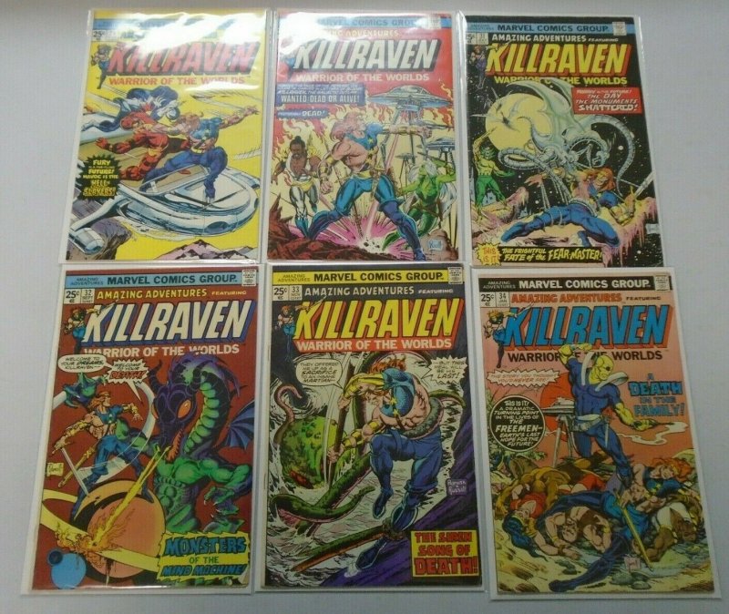 Amazing Adventures run #29-34 featuring Killraven 6 different avg 6.0 FN (1975) 