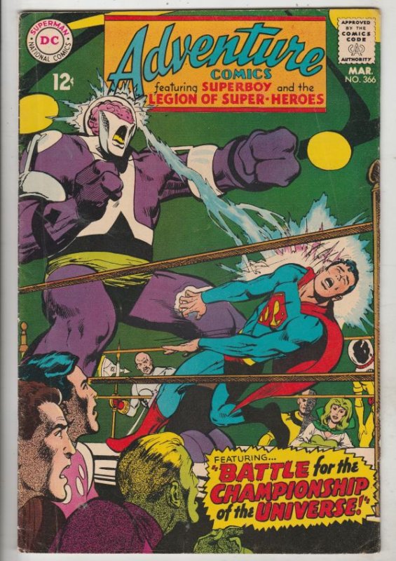 Adventure Comics #366 (Mar-68) FN/VF Mid-High-Grade Legion of Super-Heroes, S...