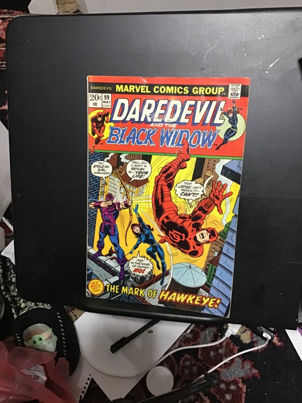 Daredevil #99 (1973) mid-grade Hawkeye, Black Widow key VG/FN  Wow