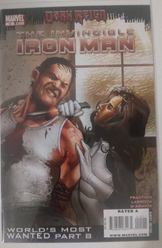 Invincible Iron Man #15 (2009) VG (World's Most Wanted 8) Fraction/Larroca